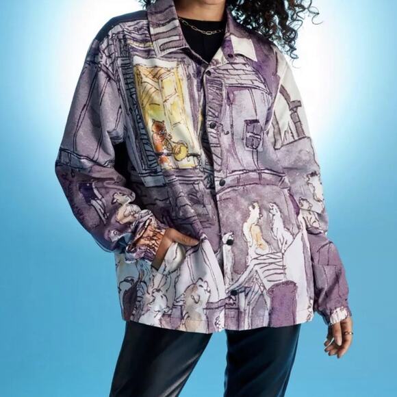 Disney Jackets & Blazers - Disney Parks Aristocats Snap Button Nylon Shacket Jacket Size XS